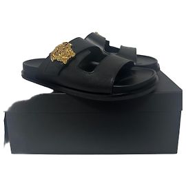 Versace Medusa Black Sandals Black Golden