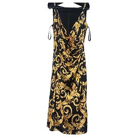 Barockkleid von Versace Schwarz Golden Gelb