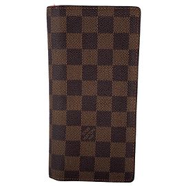 Louis Vuitton Cartera Continental Long Brazza en Lona Damier Marrón Castaño