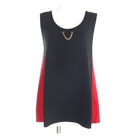 Top de seda Louis Vuitton Negro Roja