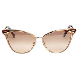 Chloé Lunettes de soleil en forme de chat dorées Marron