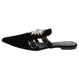 Roger Vivier Schwarze Samt-Ballerinas mit Schmuck - Größe EU 41 Schwarz