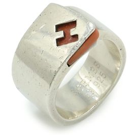 Hermès Hermes Candy Ring in Orange and Silver Silvery Orange