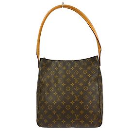Louis Vuitton Looping Handbag Monogram Canvas GM Brown