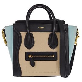Céline Bolsa de viagem Celine Tricolor em couro Nano Multicor