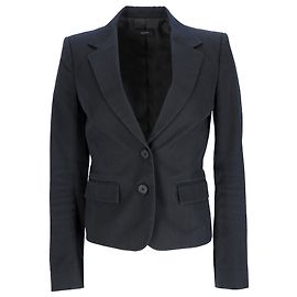 Joseph Single-Breasted Blazer with Pockets in Navy Blue Cotton Blue Navy blue