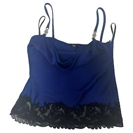 Top blu in satin Versace Nero Blu