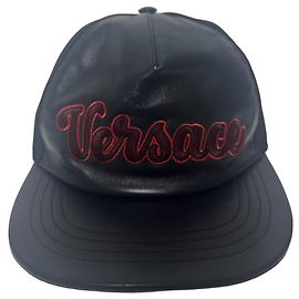 Versace Blaue Trucker-Mütze Schwarz Bordeaux Dunkelblau
