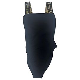 Schwarzer Greca Badeanzug von Versace Schwarz Golden