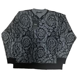 Versace Barocco Knit Sweater Black Grey