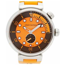 Orologio da uomo Louis Vuitton Tambour QA172 con quadrante arancione Altro
