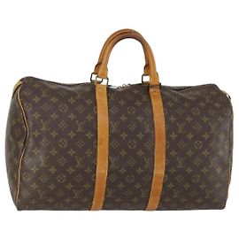 LOUIS VUITTON Borsa Boston Monogram Keepall 50 M41426 LV Auth ep12366 Monogramma