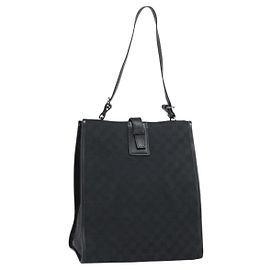 Borsa a Spalla GG Canvas Gucci Nera Argento 109101 Auth ep12109 Nero Argento