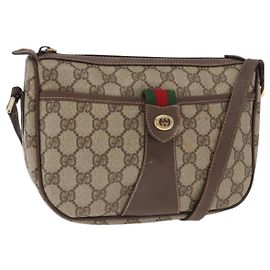 Bolsa Sherry Line GG Supreme Web da GUCCI em PVC bege e dourado 001 904 2032 Auth 160592 Bege Dourado