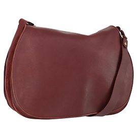 CARTIER Borsa a Spalla Must Line Pelle Bordeaux Oro Auth mr1590 D'oro Bordò