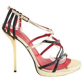 Cesare Paciotti Golden leather heels Golden