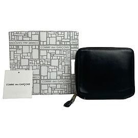 Comme Des Garcons Cartera de cuero con cremallera vintage Comme Des Garçons negra Negro