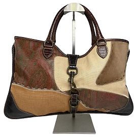 Bolsa multi-material vintage Etro marrom bege Multicor