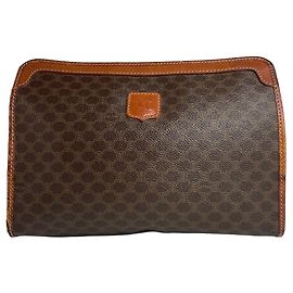 Céline Clutch in Pelle Monogramma Celine Paris Vintage Marrone Marrone