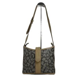 Bolsa multiuso de couro com padrão de pedra vintage Yves Saint Laurent cinza preto marrom Cinza