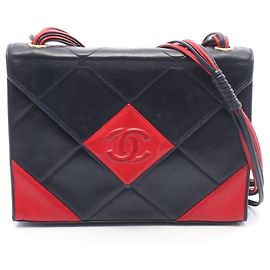 Bolso de Hombro Chanel Coco Mark Roja Azul marino