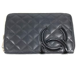 Portafoglio Lungo Linea Cambon di Chanel Nero Rosa