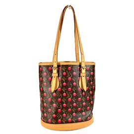 Louis Vuitton Monogram Cherry Shoulder Bag Brown Red Monogram