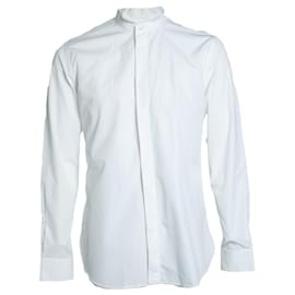 Saint Laurent, Camicia bianca basic con colletto rotondo Bianco