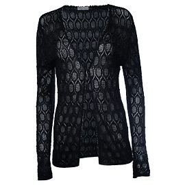 Autre Marque Strickjacke aus Lurex mit Perlen von Cesare Gatti Schwarz