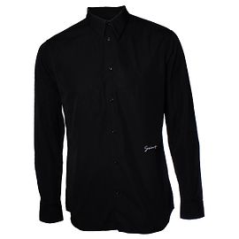 Givenchy, Camisa de algodón negra con logo Negro
