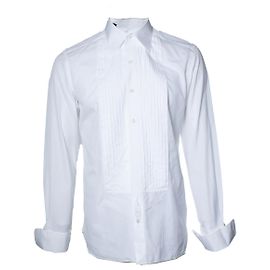 Tom Ford, camisa de smoking plissada em branco Branco