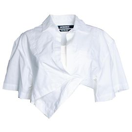 Jacquemus, das cropped Baumwolltop in Weiß Weiß