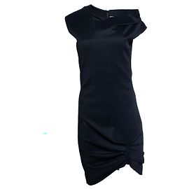 Schwarzes asymmetrisches Off-Shoulder-Kleid von Helmut Lang Schwarz