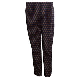 Calça estampada com diamante Prada em azul e marrom Marrom Azul
