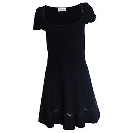 Red Valentino, schwarzes Kleid mit Spitze Schwarz