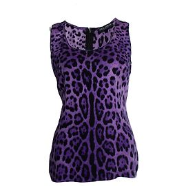 Top sem mangas estampado de leopardo Dolce & Gabbana Roxo