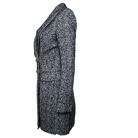 Casaco de lã preto e branco Balmain Preto Branco