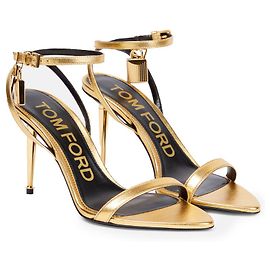 Sandali con lucchetto Tom Ford in oro D'oro
