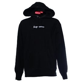 Supreme, schwarzer Kapuzenpullover Schwarz