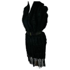 Autre Marque Chaleco sin mangas Milestone de piel de conejo negro Negro