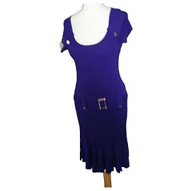 Autre Marque Morgan Strickkleid aus blauer Viskose Blau