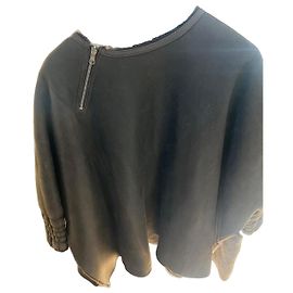 Ventcouvert Poncho Jacke Braun Lammfell Braun