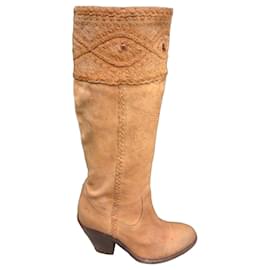 Ash Leather Boots Beige Beige