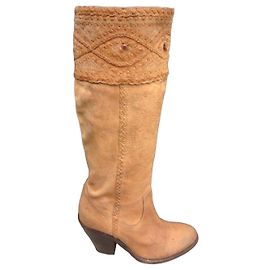 Bottes Ash en cuir beige Beige