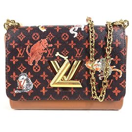 Borsa Cat Sack Twist MM in Monogramma Louis Vuitton Marrone Arancione