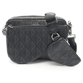 Christian Dior Dior CD Diamant Schultertasche Schwarz
