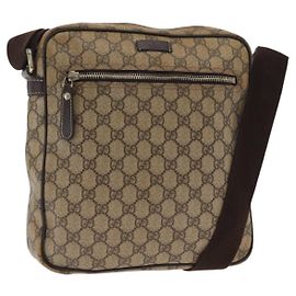 Gucci Front Zip Messenger GG Coated Canvas Small Beige