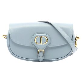 Bolso de hombro de cuero Dior Bobby Este-Oeste Azul