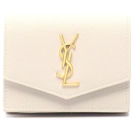 Yves Saint Laurent Leather Uptown Card Case Black