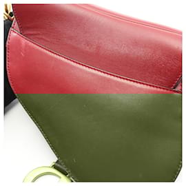 Dior-Dior Mini Saddle Leather Handbag Red-Red